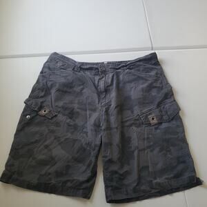 Nike ACG Shorts Mens 38 Gray Camo Cargo Ripstop Distressed Outdoor Hiking Army